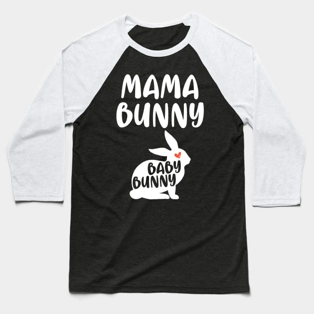 Womens Mama Bunny Baby Bunny Tshirt - Funny Couple Gift Shirt Baseball T-Shirt by woodsqhn1